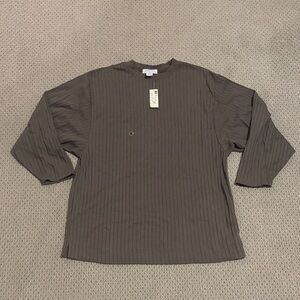 Vintage 90s New Old Stock Ribbed Long Sleeve Crewneck Tee Express Tricot